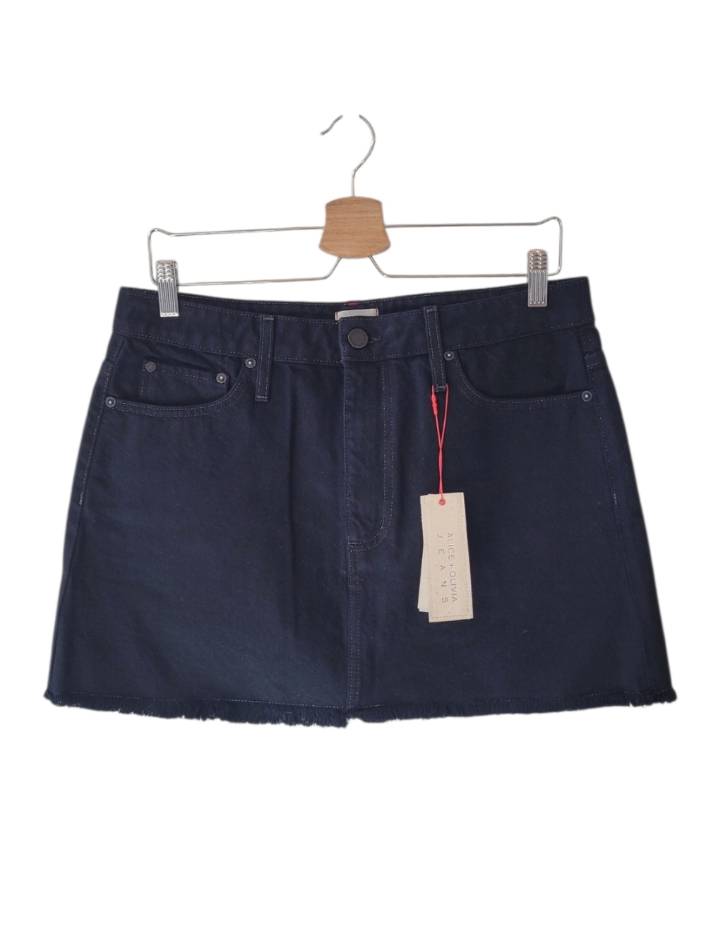 ALICE + OLIVIA Good High Rise 5 Pocket Frayed Hem Mini Skirt Size 32